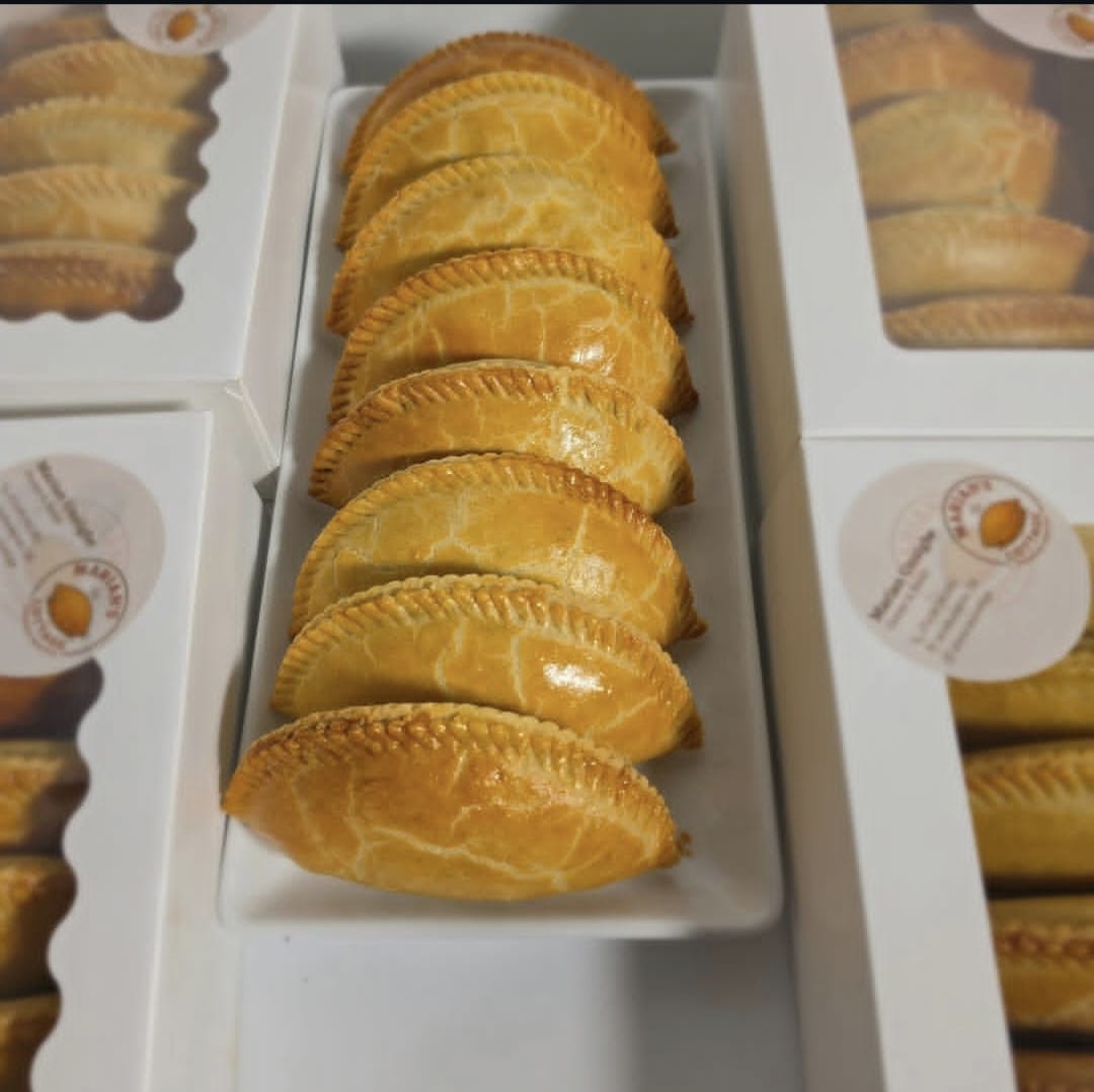 Golden meat pies in Marian’s Cottage boxes